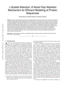 λ-Scaled-Attention: A Novel Fast Attention Mechanism for
  Efficient Modeling of Protein Sequences