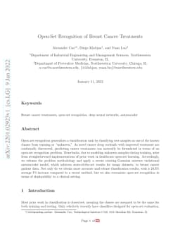 Open-Set Recognition of Breast Cancer Treatments