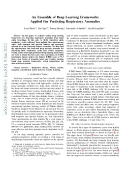 An Ensemble of Deep Learning Frameworks Applied For Predicting
  Respiratory Anomalies