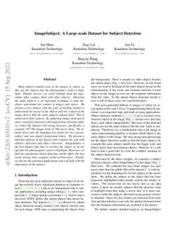 ImageSubject: A Large-scale Dataset for Subject Detection