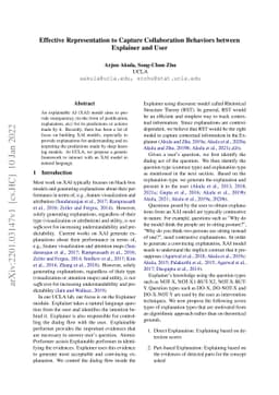 Effective Representation to Capture Collaboration Behaviors between
  Explainer and User