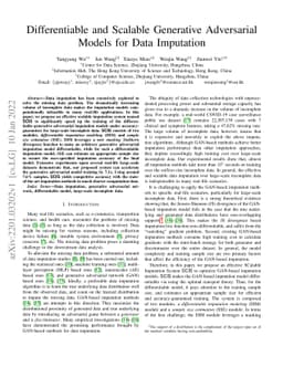 Differentiable and Scalable Generative Adversarial Models for Data
  Imputation