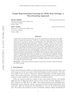 Graph Representation Learning for Multi-Task Settings: a Meta-Learning
  Approach