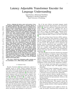 Latency Adjustable Transformer Encoder for Language Understanding