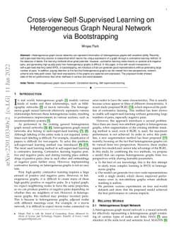 Cross-view Self-Supervised Learning on Heterogeneous Graph Neural
  Network via Bootstrapping