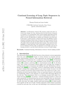 Continual Learning of Long Topic Sequences in Neural Information
  Retrieval
