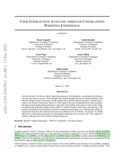 User Interaction Analysis through Contrasting Websites Experience
