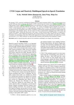 CVSS Corpus and Massively Multilingual Speech-to-Speech Translation
