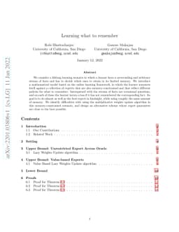 Learning what to remember