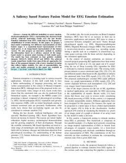 A Saliency based Feature Fusion Model for EEG Emotion Estimation