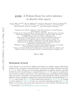 pymdp: A Python library for active inference in discrete state spaces