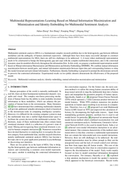 Multimodal Representations Learning Based on Mutual Information
  Maximization and Minimization and Identity Embedding for Multimodal Sentiment
  Analysis