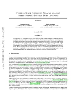 Feature Space Hijacking Attacks against Differentially Private Split
  Learning