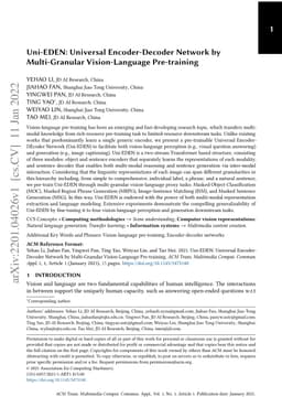 Uni-EDEN: Universal Encoder-Decoder Network by Multi-Granular
  Vision-Language Pre-training
