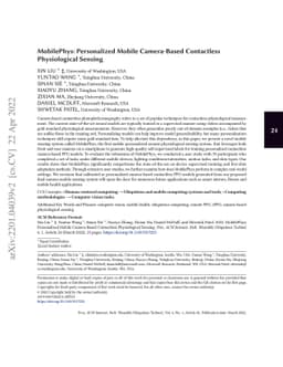MobilePhys: Personalized Mobile Camera-Based Contactless Physiological
  Sensing