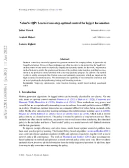 ValueNetQP: Learned one-step optimal control for legged locomotion