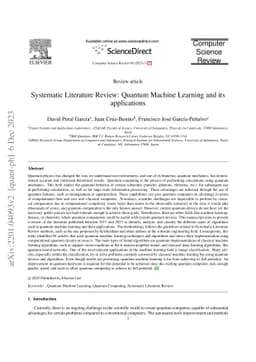 Systematic Literature Review: Quantum Machine Learning and its
  applications