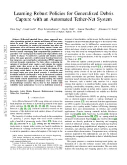 Learning Robust Policies for Generalized Debris Capture with an
  Automated Tether-Net System