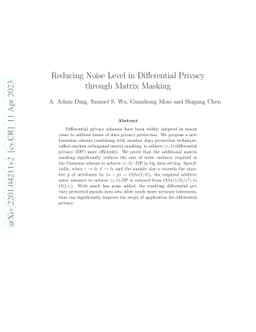 Reducing Noise Level in Differential Privacy through Matrix Masking