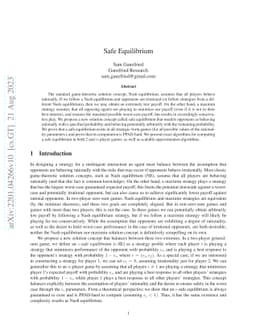 Safe Equilibrium