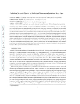 Predicting Terrorist Attacks in the United States using Localized News
  Data