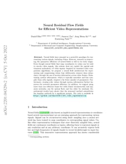 Neural Residual Flow Fields for Efficient Video Representations