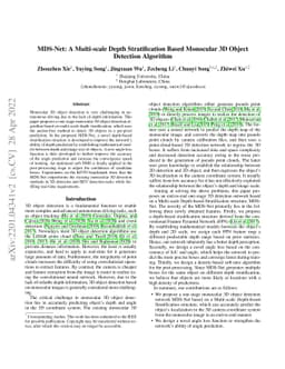 MDS-Net: A Multi-scale Depth Stratification Based Monocular 3D Object
  Detection Algorithm