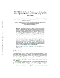 MoViDNN: A Mobile Platform for Evaluating Video Quality Enhancement with
  Deep Neural Networks