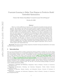 Constraint Learning to Define Trust Regions in Predictive-Model Embedded
  Optimization