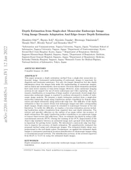 Depth Estimation from Single-shot Monocular Endoscope Image Using Image
  Domain Adaptation And Edge-Aware Depth Estimation