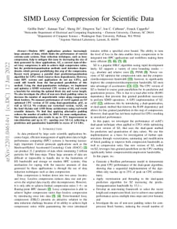 SIMD Lossy Compression for Scientific Data