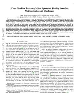 When Machine Learning Meets Spectrum Sharing Security: Methodologies and
  Challenges