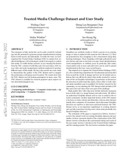 Trusted Media Challenge Dataset and User Study