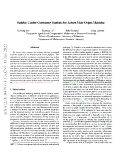 Scalable Cluster-Consistency Statistics for Robust Multi-Object Matching