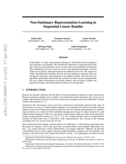 Non-Stationary Representation Learning in Sequential Linear Bandits