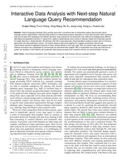 Interactive Data Analysis with Next-step Natural Language Query
  Recommendation