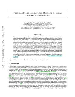 Flexible Style Image Super-Resolution using Conditional Objective