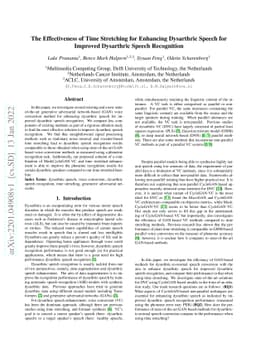 The Effectiveness of Time Stretching for Enhancing Dysarthric Speech for
  Improved Dysarthric Speech Recognition