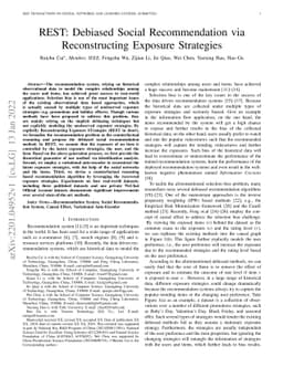 REST: Debiased Social Recommendation via Reconstructing Exposure
  Strategies