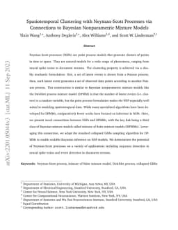 Spatiotemporal Clustering with Neyman-Scott Processes via Connections to
  Bayesian Nonparametric Mixture Models