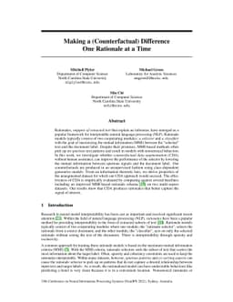 Making a (Counterfactual) Difference One Rationale at a Time