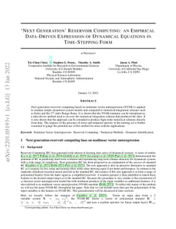`Next Generation' Reservoir Computing: an Empirical Data-Driven
  Expression of Dynamical Equations in Time-Stepping Form