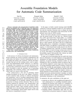Assemble Foundation Models for Automatic Code Summarization