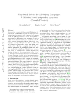Contextual Bandits for Advertising Campaigns: A Diffusion-Model
  Independent Approach (Extended Version)