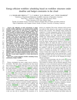 Energy-efficient workflow scheduling based on workflow structures under
  deadline and budget constraints in the cloud