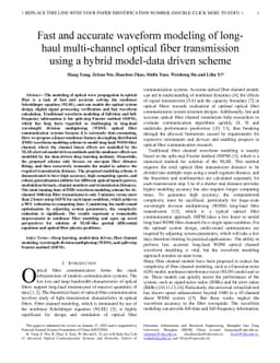 Fast and accurate waveform modeling of long-haul multi-channel optical
  fiber transmission using a hybrid model-data driven scheme