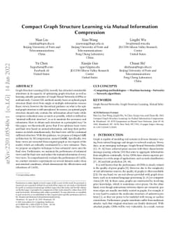 Compact Graph Structure Learning via Mutual Information Compression