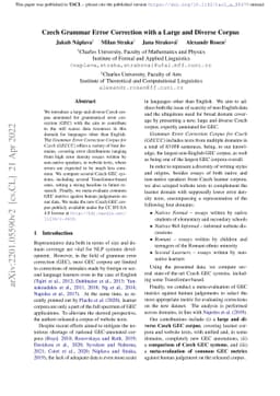 Czech Grammar Error Correction with a Large and Diverse Corpus