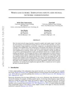 When less is more: Simplifying inputs aids neural network understanding