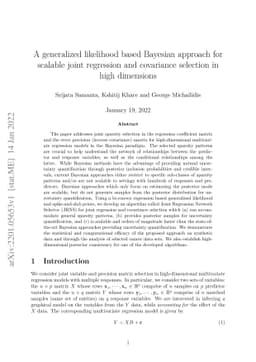 A generalized likelihood based Bayesian approach for scalable joint
  regression and covariance selection in high dimensions